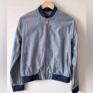 Frank + Oak Classic Bomber Jacket – Chambray Blue (Small)